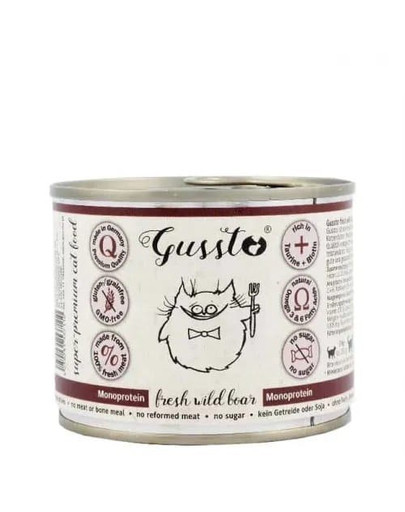 GUSSTO Cat Fresh Wild Boar pre mačky, diviak 6x200 g